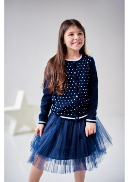 Лютик синяя фатиновая юбка для девочки СП-1421